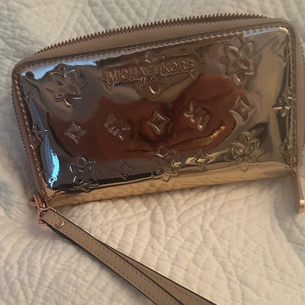 Michael Kors Metallic Gold Embossed Wallet